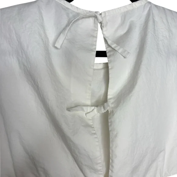 Tibi White Peplum Babydoll Sleeveless Boho Flowy Blouse Size 8 - Picture 5 of 12